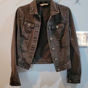 Black Distressed denim jacket